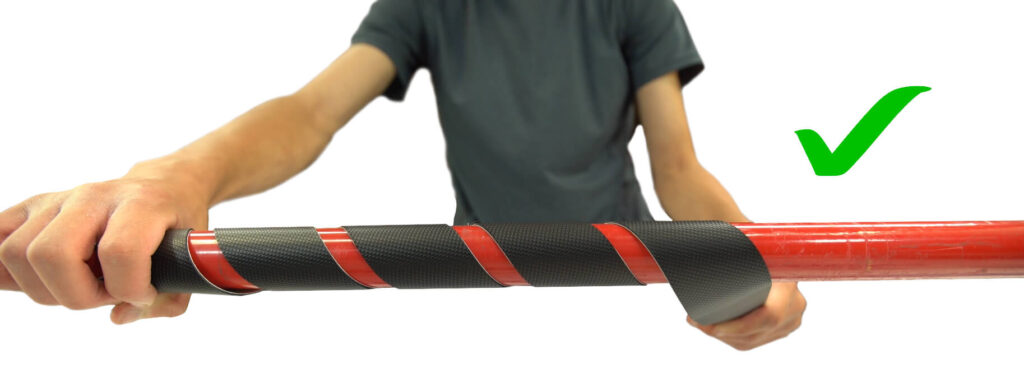 Handrail Grip Tape Loose Spiral Method - Correct Technique for Tape Application - White Background New Tick